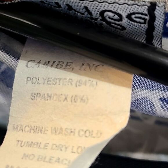 Fashion Caribe Blues & Teal Swing Tunic Top with Black Trim, Size 2X - Picture 10 of 10